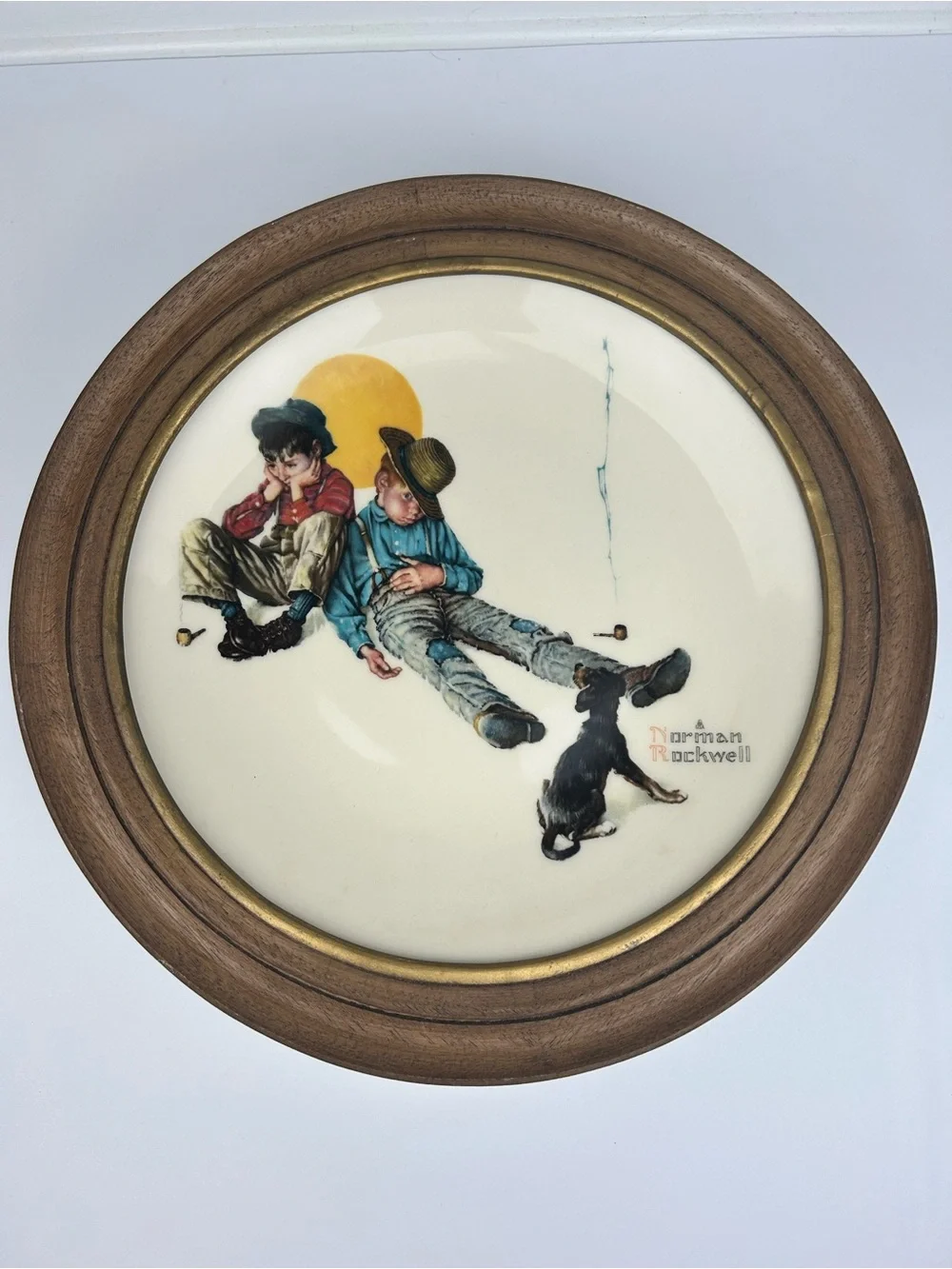 SALE! Gorham Norman Rockwell Fall Disastrous Daring Plate Framed Limited Edition